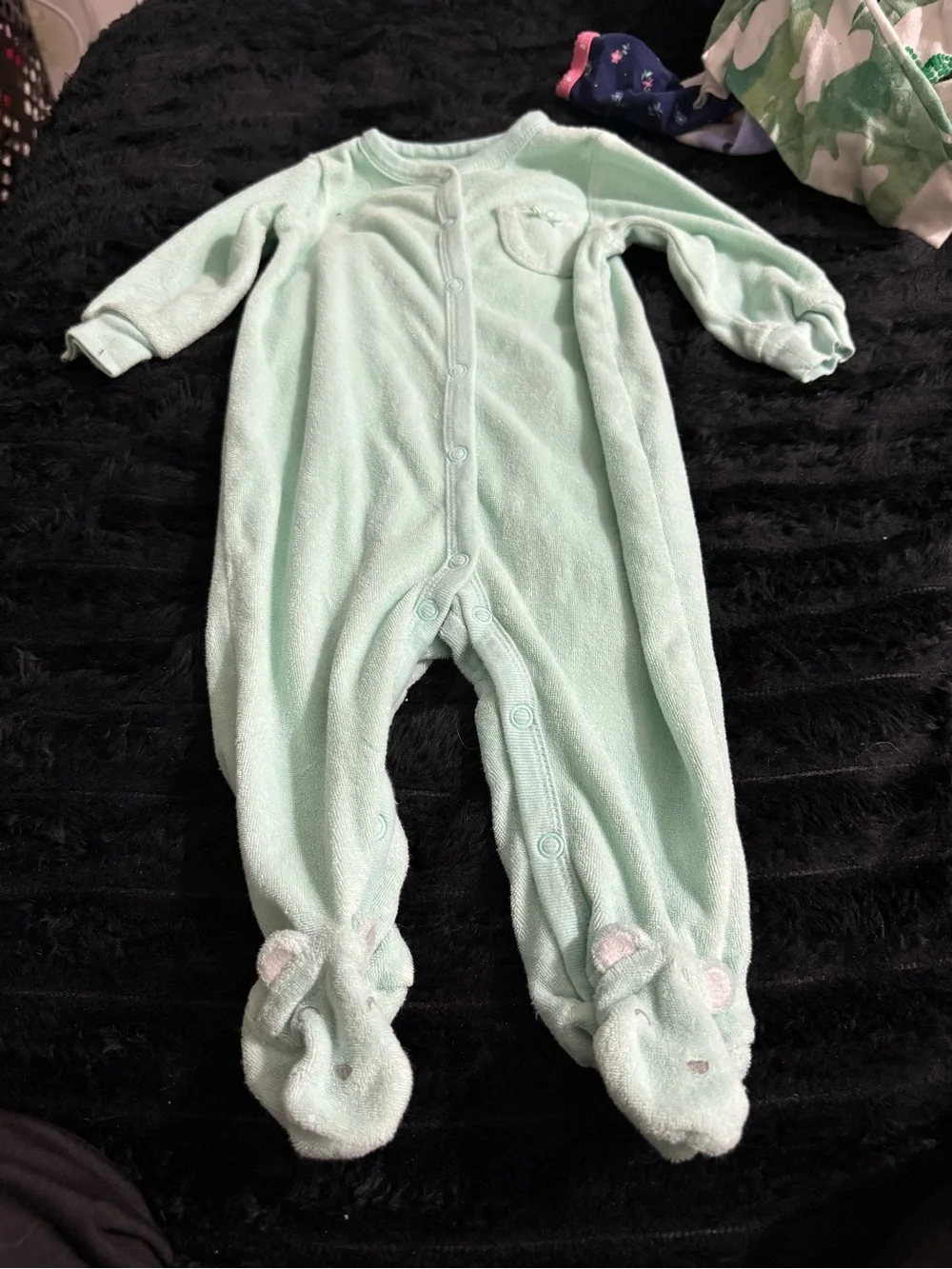 Carter's Girls' One-Piece Footies - Pink, Mint, Navy, Gray, Cream Bundle 6-9M